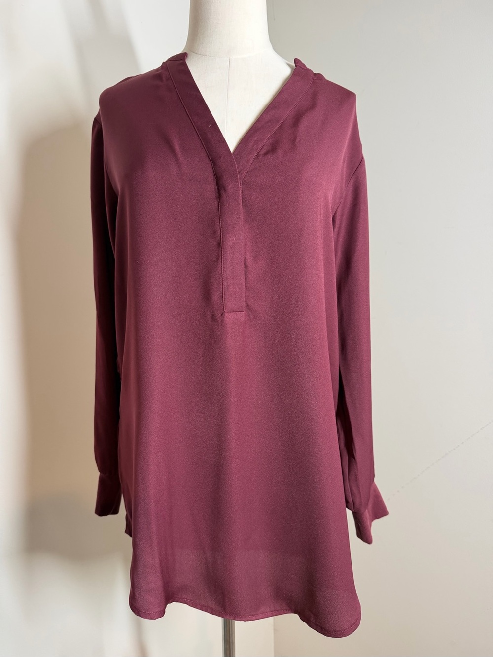 NWT! A New Day Women’s Burgundy-SZ XS- Long Sleeve Side Slit Tunic Top